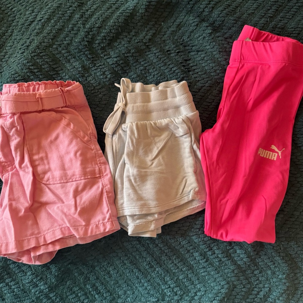 Set of 3- Shorts and Pink leggings